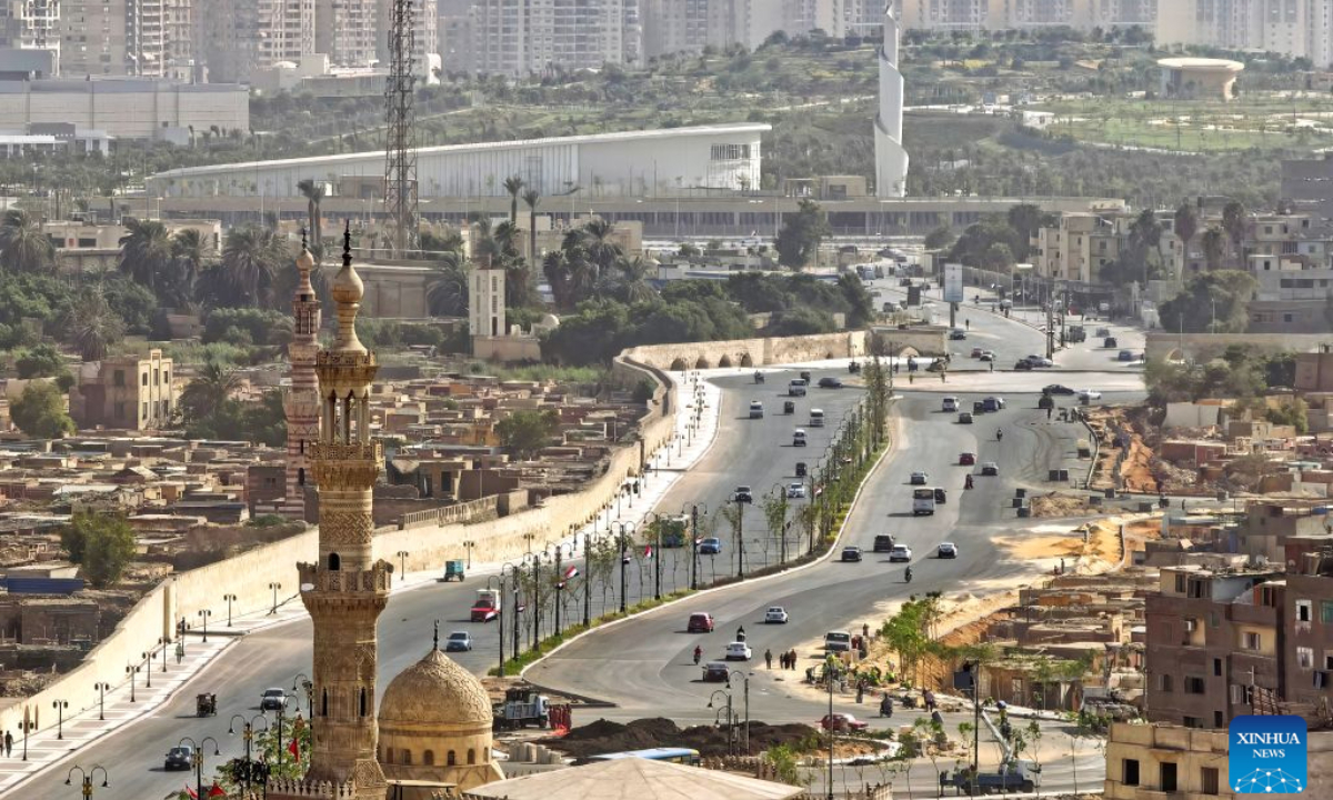 This photo taken with a mobile phone on Aug. 29, 2026 shows a city view in Cairo, Egypt. Egypt is home to an ancient civilization that flourished along the Nile River. From the pyramids that have stood for millennia to its bustling modern cities, the ancient and the contemporary intertwine across the country, reflecting a civilization that has endured through the ages. (Xinhua/Shen Hong)