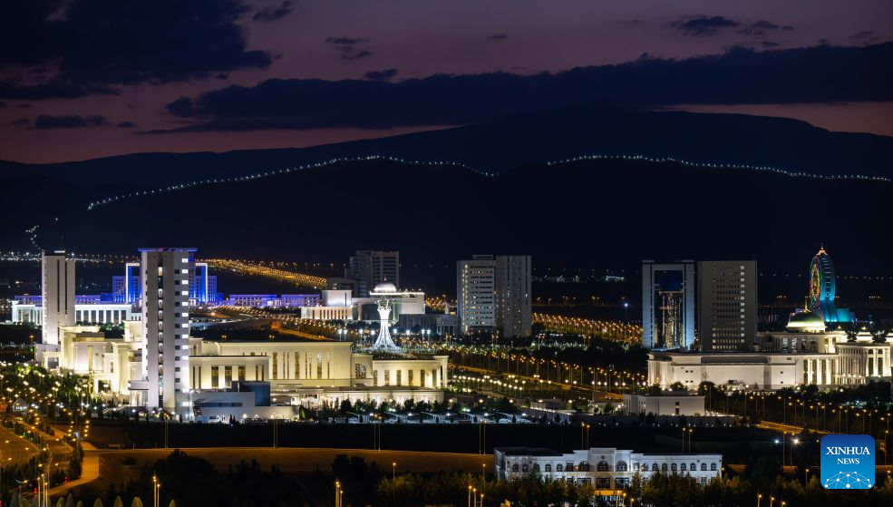 This photo taken on July 2, 2026 shows a view of Ashgabat, Turkmenistan. (Xinhua/Li Renzi)