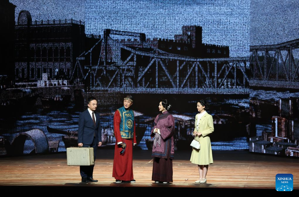 Artists perform at the opening ceremony of the 2026 Tianjin Theatre Festival in Tianjin, north China, Sept. 20, 2026. The festival kicked off here on Sunday. A total of 99 plays and 421 performances will be staged during the event. (Xinhua/Sun Fanyue)