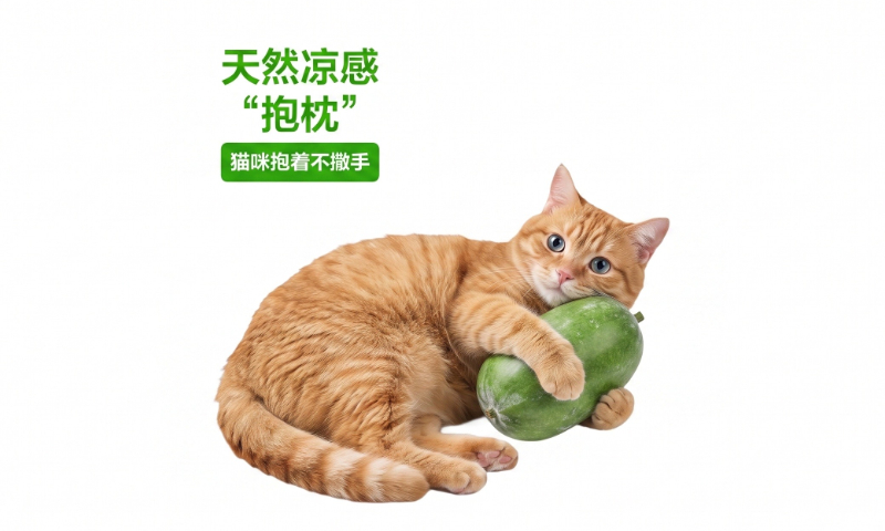 Freshippo uses a cat hugging s winter melon as the main image for its mini winter melons. Photo: Freshippo