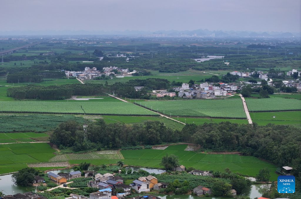 An aerial drone photo taken on Sept. 6, 2026 shows a view of the countryside in Gula Town of Nanning, south China's Guangxi Zhuang Autonomous Region. (Xinhua/Huang Xiaobang)
