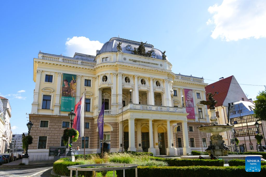 This photo taken on Sept. 1, 2026 shows the Slovak National Theatre in Bratislava, capital of Slovakia. (Xinhua/Liu Haodong)