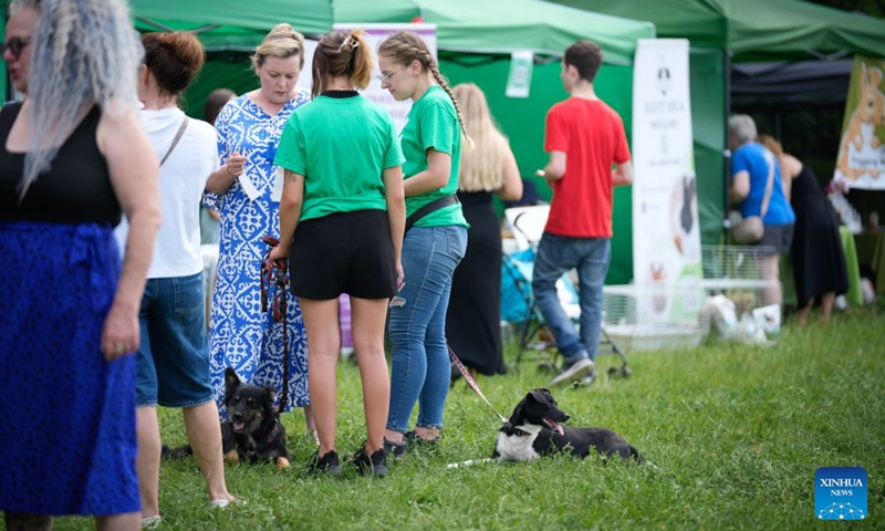 People attend an event marking the Warsaw Animal Day at a park in Warsaw, Poland, June 21, 2026. (Photo by Jaap Arriens/Xinhua)