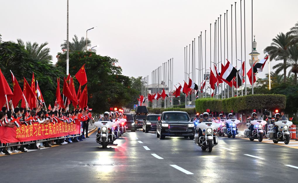 Chinese President Xi Jinping leaves Cairo after paying a state visit to Egypt, Sept. 2, 2026. (Xinhua/Xin Mengchen)