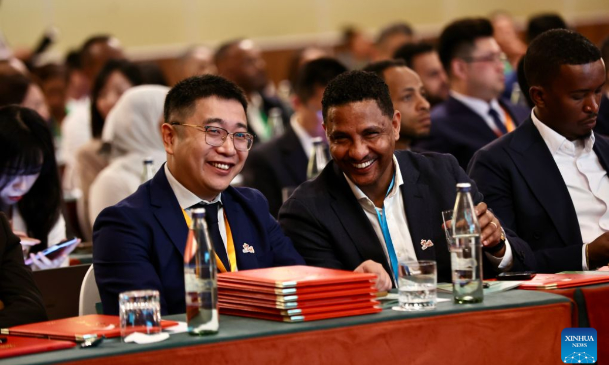 Guests attend the Big Market for All: Export to China Ethiopia Session in Addis Ababa, Ethiopia, Aug. 19, 2026. China launched the Big Market for All: Export to China Ethiopia Session on Wednesday in Addis Ababa, the capital of Ethiopia, as part of its effort to encourage and expand exports of Ethiopian products to the Chinese market.

A total of 33 cooperation deals were signed between companies of the two sides, with a combined contract value of over 330 million U.S. dollars. (Xinhua/Geng Xinning)