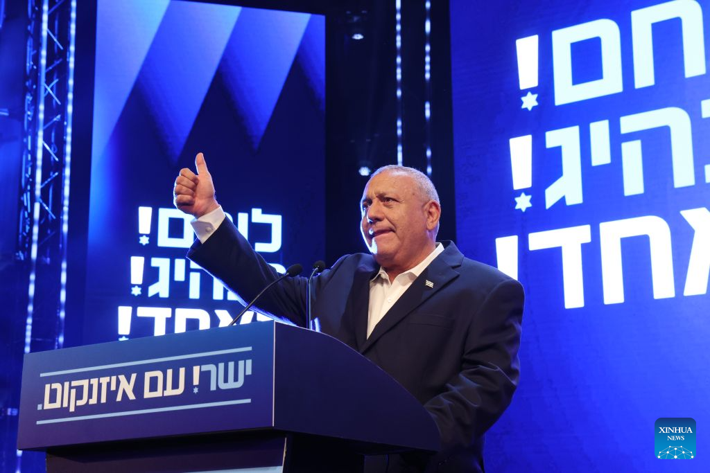 Gadi Eisenkot, former Israeli military chief and leader of the centrist Yashar party, attends a campaign event unveiling his party's candidate list for the upcoming parliamentary election in Rosh Haayin, Israel, Sept. 7, 2026. (Photo by Gil Cohen Magen/Xinhua)