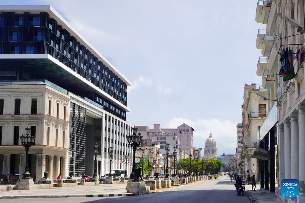 Photo taken on Aug. 25, 2026 shows a street in Havana, capital of Cuba. The Cuban government on Tuesday condemned the United States' decision to extend for another year economic, commercial and financial blockade against Cuba until September 2027. (Xinhua/Jiang Biao)