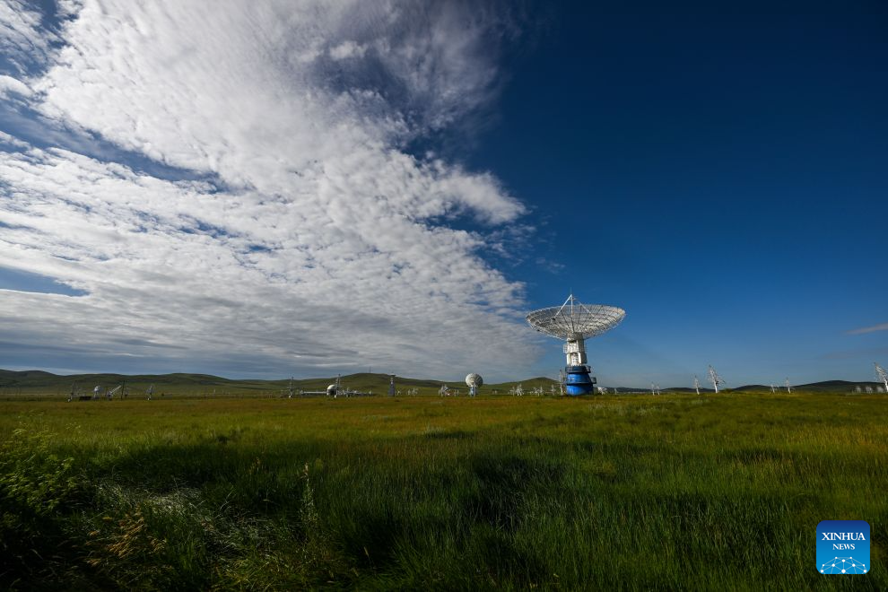 This photo taken on Aug. 1, 2026 shows the Ming'antu observing station of the National Space Science Center, the Chinese Academy of Sciences, in Zhengxiangbai Banner, Xilin Gol League, north China's Inner Mongolia Autonomous Region. (Xinhua/Lian Zhen)