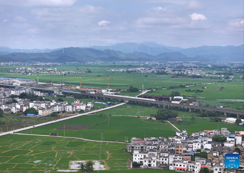 An aerial drone photo taken on Sept. 6, 2026 shows a view of the countryside in Gula Town of Nanning, south China's Guangxi Zhuang Autonomous Region. (Xinhua/Huang Xiaobang)