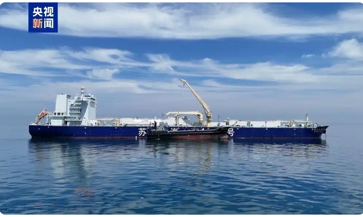 globaltimes.cn - World's 1st 100,000-ton-class salmon farming vessel launches inaugural harvest