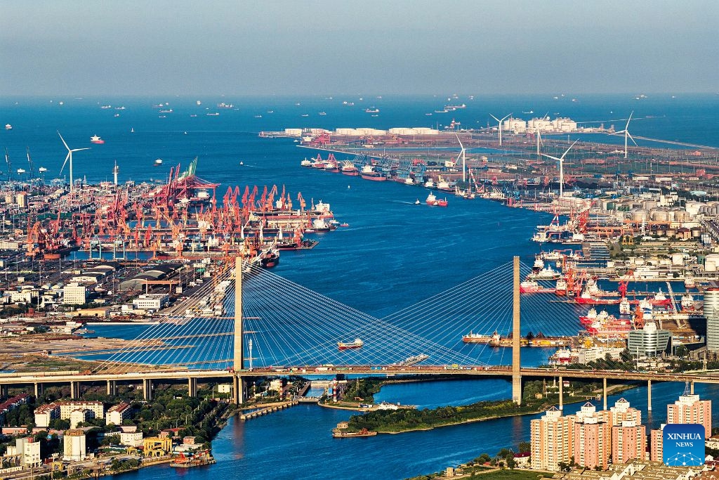 A drone photo taken on June 20, 2026 shows a view of the Tianjin Port in north China's Tianjin. (Photo: Xinhua)