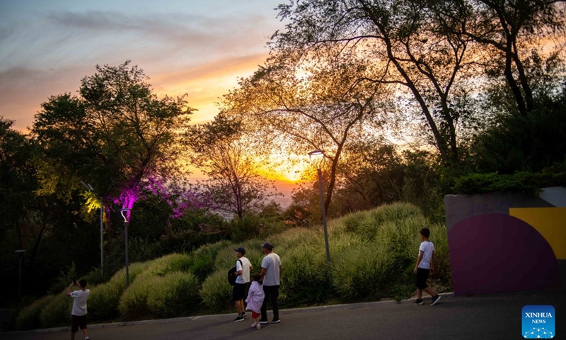 People visit the Koktobe Mountain in Almaty, Kazakhstan on June 22, 2026. (Photo: Xinhua)