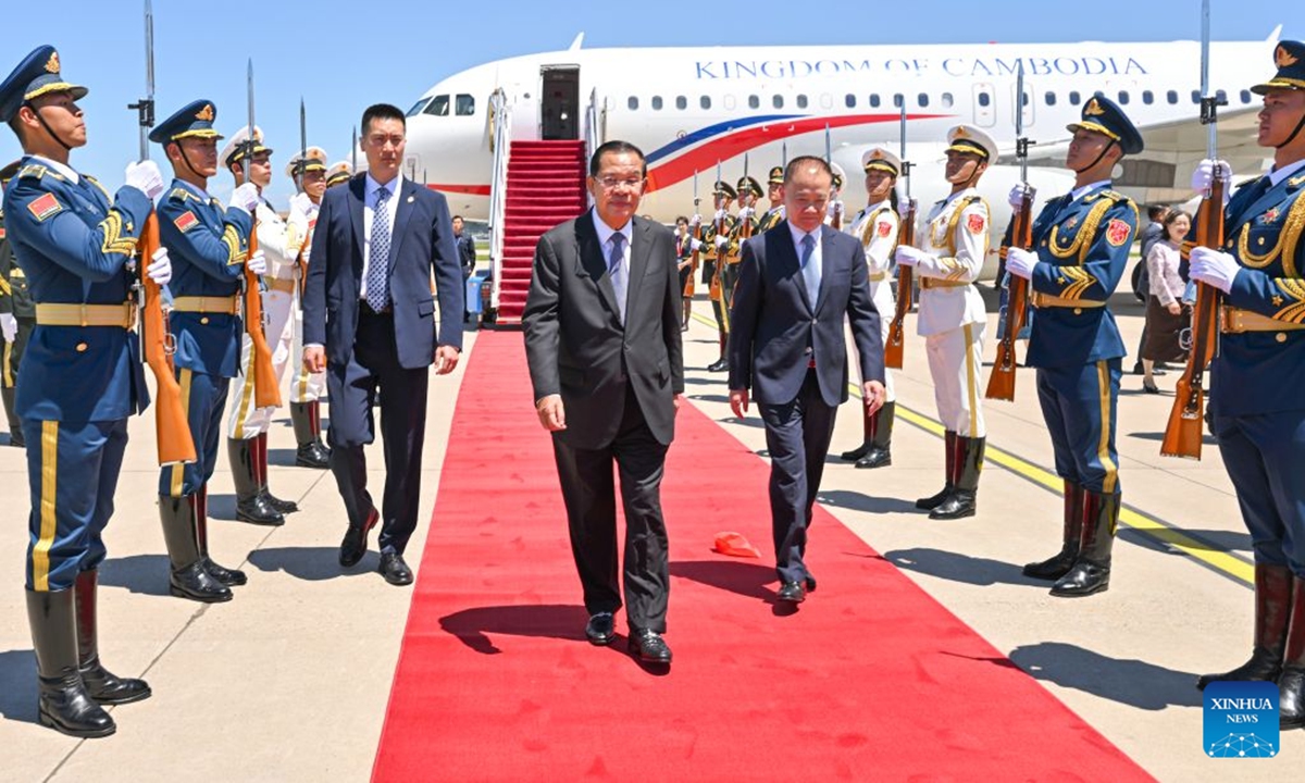 Cambodian People's Party (CPP) President and Senate President Samdech Techo Hun Sen arrives in Beijing, capital of China, June 25, 2026. At the invitation of the Communist Party of China (CPC), CPP President and Senate President Samdech Techo Hun Sen arrived in Beijing on Thursday for an official goodwill visit to China from June 25 to 27. (Xinhua/Li Xin)