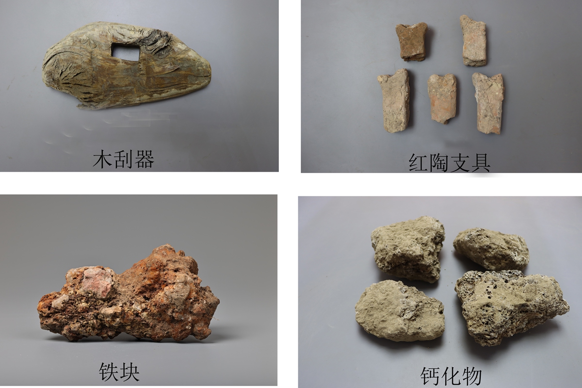 Salt-making tools and waste remains unearthed from salt-production sites along the southern coast of Shandong's Bohai Bay Photo: Courtesy of the National Cultural Heritage Administration