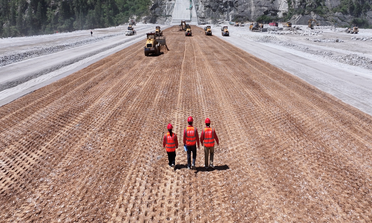 The Shuangjiangkou hydropower project in Southwest China's Sichuan Province Photo: POWERCHINA Chengdu Engineering Corporation Limited