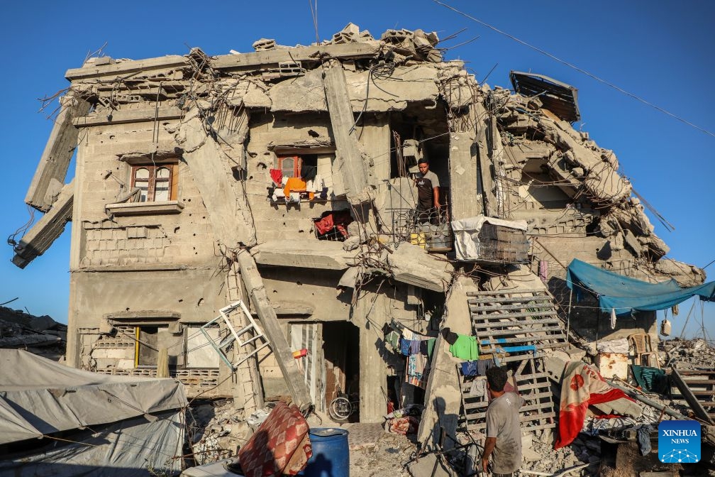 Displaced Palestinians are pictured in Jabalia refugee camp, northern Gaza Strip, on June 23, 2026. (Photo by Rizek Abdeljawad/Xinhua)