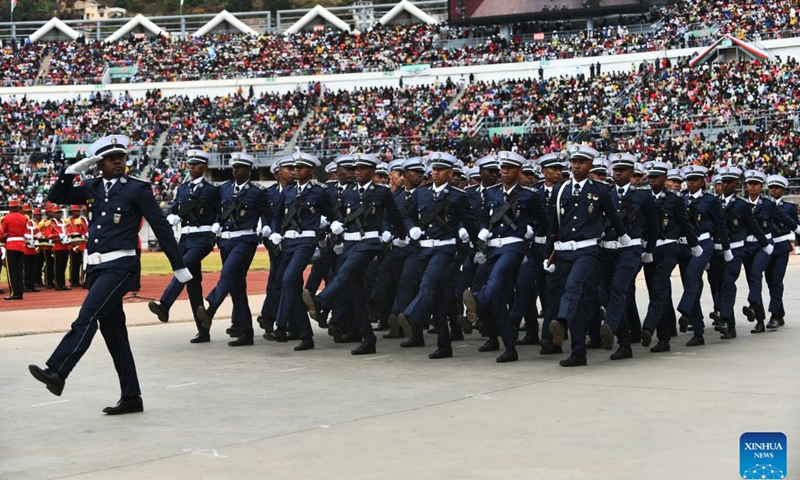 A military parade is held during a celebration marking the 66th anniversary of Madagascar's independence in Antananarivo, Madagascar, on June 26, 2026. (Photo: Xinhua)