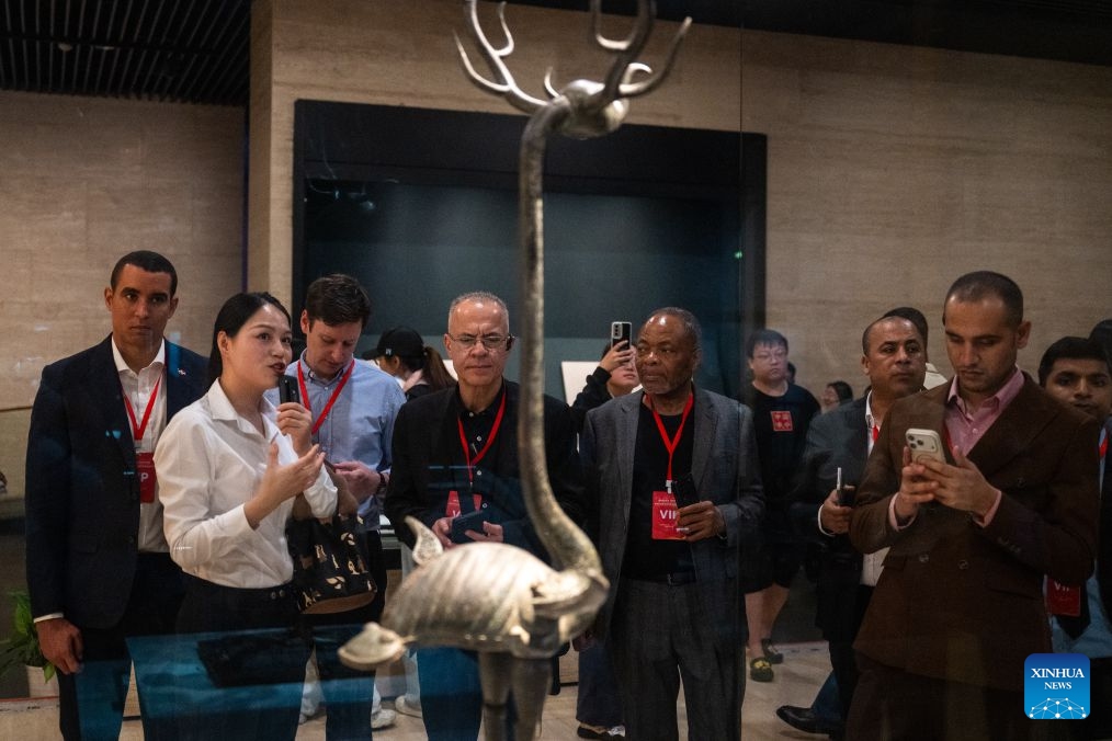 Foreign diplomatic envoys visit the Hubei Provincial Museum in Wuhan, central China's Hubei Province, June 24, 2026. Nearly 40 envoys from 27 countries and international organizations visited Hubei this week. The delegation included ambassadors, senior diplomats, and think tank experts from countries such as Turkmenistan, Comoros, Bulgaria, Argentina, Britain and Spain. (Xinhua/Wu Zhizun)

