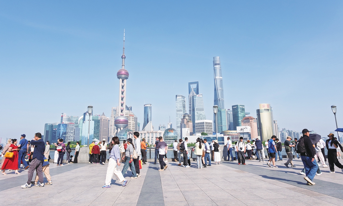 A scene of the Bund, Shanghai on May 1, 2026 Photo: VCG