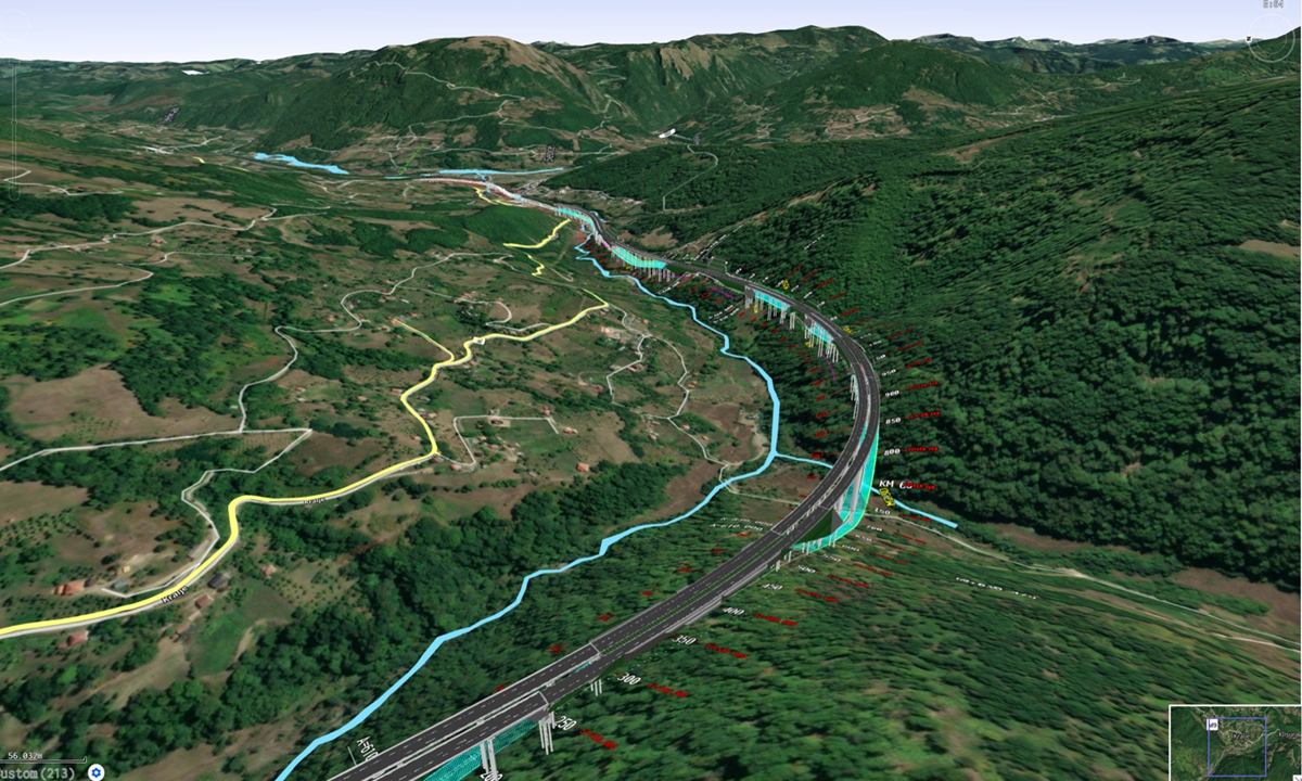 A schematic rendering of the Matesevo-Andrijevica highway project in Montenegro. Photo: Courtesy of POWERCHINA Chengdu