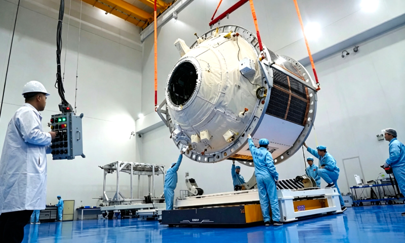 Assembly process of the Qingzhou cargo spacecraft test vehicle Photo: WeChat account of the Innovation Academy for Microsatellites of the Chinese Academy of Sciences