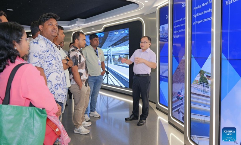 Bangladeshi youth visit China Civil Engineering Construction Corporation in Beijing, capital of China, June 28, 2026. From June 27 to 30, the Academy of Contemporary China and World Studies (ACCWS) organized a tour in Beijing for Bangladeshi youth. (Photo: Xinhua)