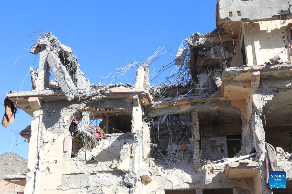 A damaged building is pictured after an airstrike in Paktia Province, Afghanistan, June 29, 2026. Afghan government officials said on Monday that Pakistani airstrikes in eastern Afghanistan killed at least 36 people and injured 163 others. Hamdullah Fitrat, deputy spokesperson for the Afghan government, posted on the social media platform X that the strikes occurred on Sunday night in the provinces of Paktia, Paktika and Kunar, all of which share a border with Pakistan. (Photo: Xinhua)