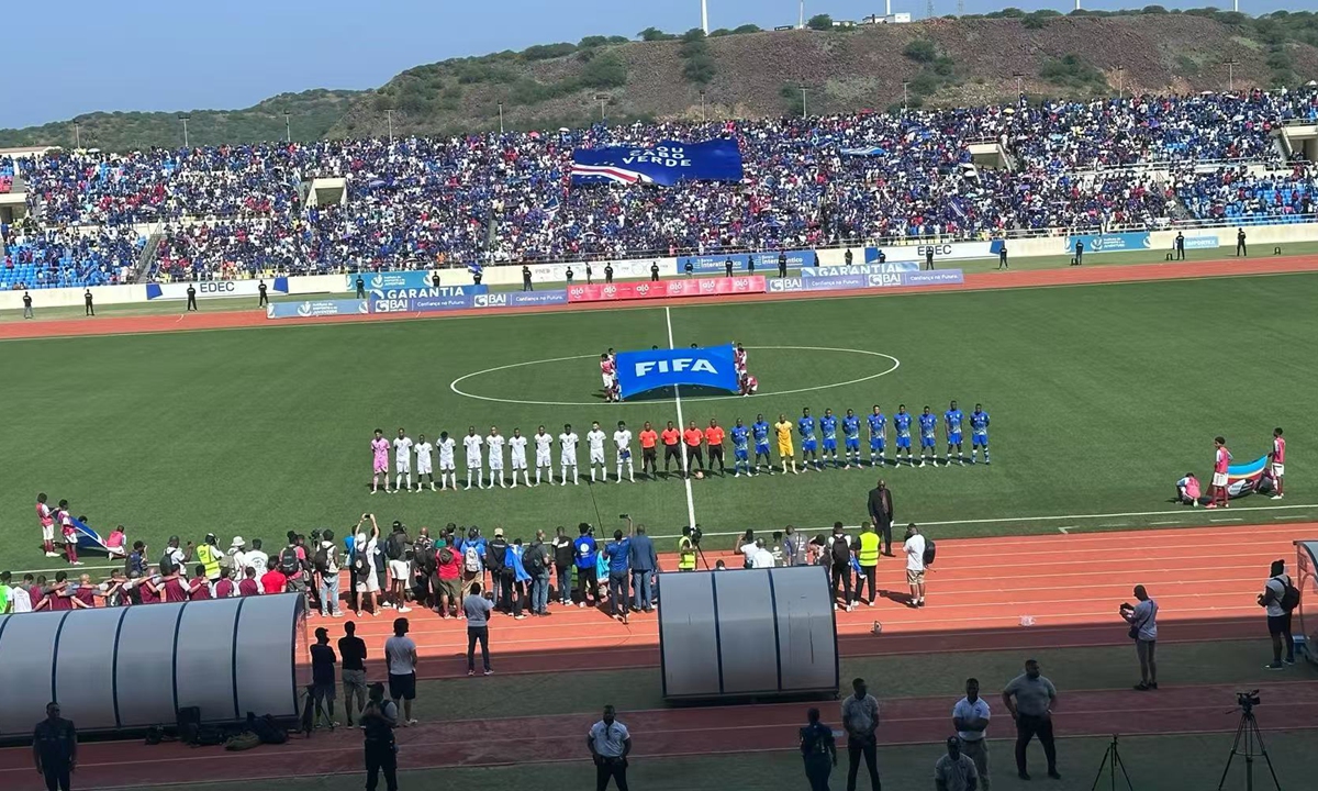 A scene from a match during the World Cup African qualifiers held at the Cape Verde National Stadium earlier this year Photo: Courtesy of Li Junsheng