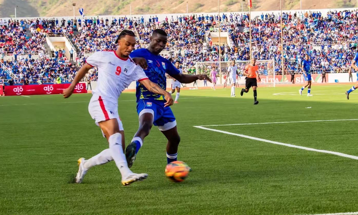 A scene from a match during the World Cup African qualifiers held at the Cape Verde National Stadium earlier this year Photo: Courtesy of Li Junsheng