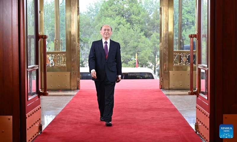 Ma Shanxiang, recipient of the July 1 Medal, enters the Great Hall of the People in Beijing, capital of China, July 1, 2026. A gathering in celebration of the 105th founding anniversary of the Communist Party of China (CPC) started at the Great Hall of the People on Wednesday morning in central Beijing. (Xinhua/Yin Bogu)