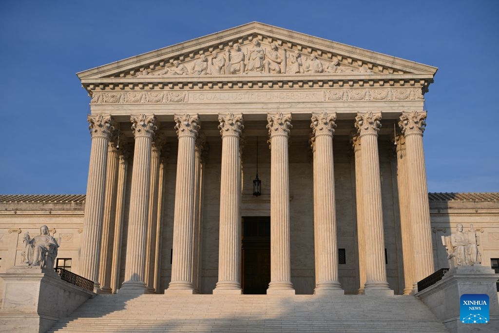 This photo taken on June 30, 2026 shows the U.S. Supreme Court in Washington, D.C., the United States. The U.S. Supreme Court on Tuesday rejected U.S. President Donald Trump's executive order denying birthright citizenship to children of undocumented immigrants or temporary residents, upholding birthright citizenship. (Xinhua/Li Rui)