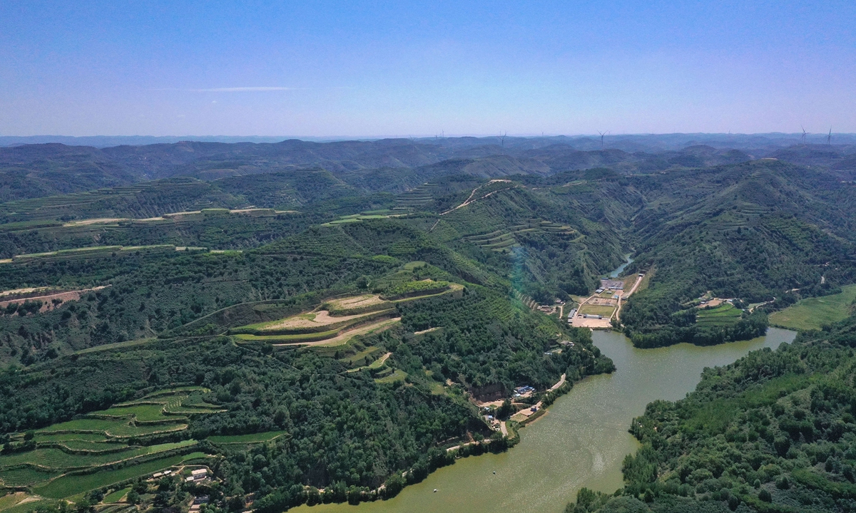 Nangou village in Wuqi county in Yan'an, Northwest China's Shaanxi Province  Photo: Courtesy of Wuqi County Integrated Media Center
