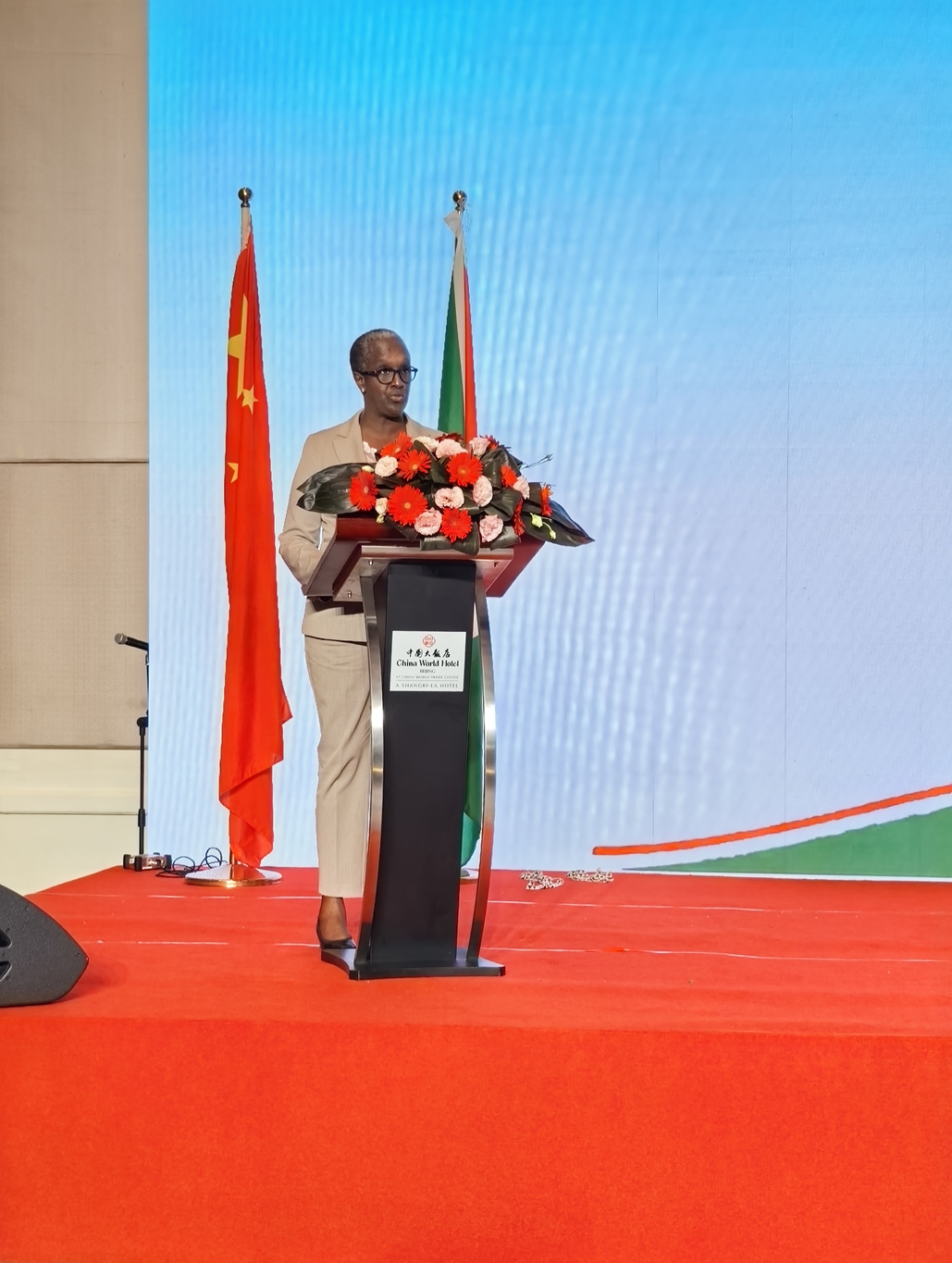 Lydia Nsekera, Minister of Youth, Sports, and Culture of Burundi, gives a speech at the celebration ceremony in Beijing on July 1, 2026. Photos: Dong Feng/GT