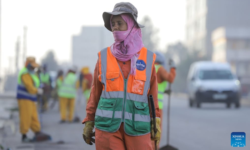 People take part in the annual summer cleanup campaign in Addis Ababa, the capital of Ethiopia, July 1, 2026. (Photo: Xinhua)