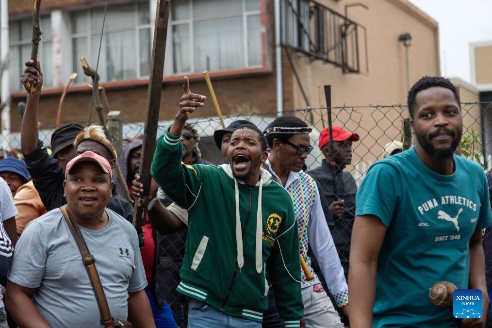 Protesters march during a demonstration against illegal immigration in Durban, South Africa, June 30, 2026. South Africa saw nationwide demonstrations against illegal immigration on Tuesday, as thousands of protesters marched through major cities under heightened security. (Photo: Xinhua)