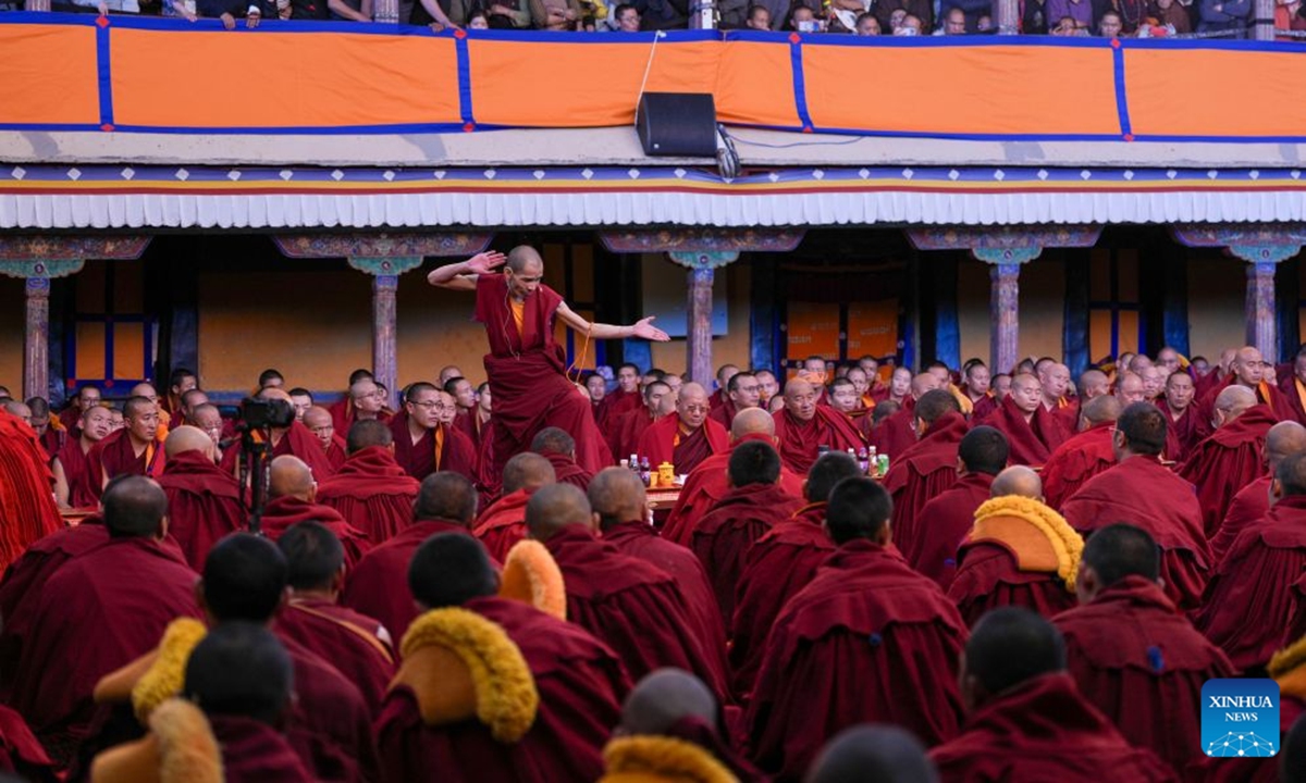 A preliminary examination for the Geshe Lharampa is held at the Drepung Monastery in Lhasa, southwest China's Xizang Autonomous Region, July 2, 2026.

A total of 13 monks from multiple monasteries are in the process of completing a preliminary examination for the Geshe Lharampa, the highest academic degree in the exoteric teachings of the Gelug school of Tibetan Buddhism.

Geshe Lharampa, which means intellectual in the Tibetan language, is the equivalent of a doctoral degree in modern education. (Xinhua/Jigme Dorje)