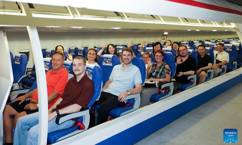 Foreign representatives attending the 4th China-Central and Eastern European Countries (CEEC) Spokespersons Dialogue visit the filming site of short dramas at the Shanghai International Short Video Center in Shanghai, east China, July 3, 2026. (Photo: Xinhua)