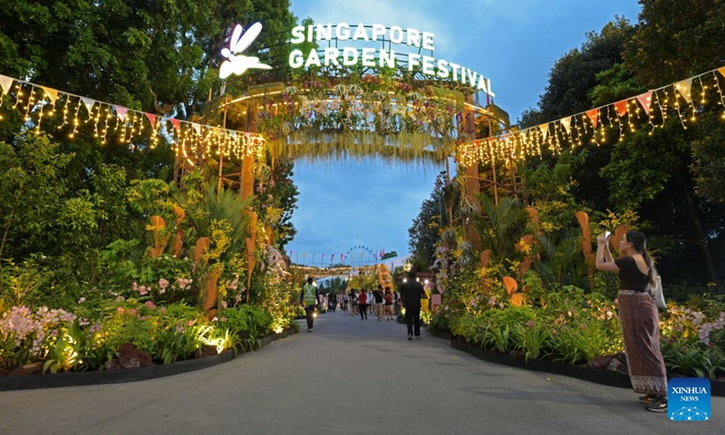 People visit the 10th Singapore Garden Festival at Gardens by the Bay in Singapore on July 4, 2026. (Xinhua/Then Chih Wey)
