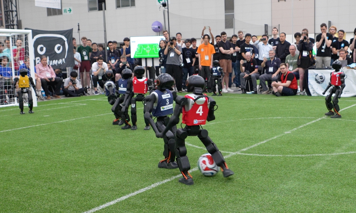 China's THU Huoshen Team from Tsinghua University has successfully defended its Humanoid League crown at the world's largest AI robotics competition, RoboCup 2026, which concluded in Incheon, South Korea, on Sunday.Photo: Courtesy of Booster Robotics