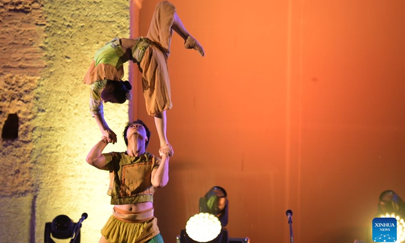 Chinese artists perform during the 55th National Festival of Popular Arts in Marrakech, Morocco, July 4, 2026.
Held from July 2 to 6, the festival brought together folk art troupes from around the world, serving as an important platform for multicultural exchange and dialogue. China's Fujian Province sent an artistic delegation to the event, showcasing traditional Chinese folk arts. (Photo by Aissa/Xinhua)