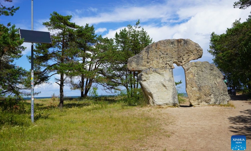 This photo taken on July 4, 2026 shows the scenery of Kolkasrags in Courland Peninsula, Latvia. Located at the northern tip of the Courland Peninsula, Kolkasrags marks the meeting point of the Baltic Sea and the Gulf of Riga. (Xinhua/Chen Yufen)