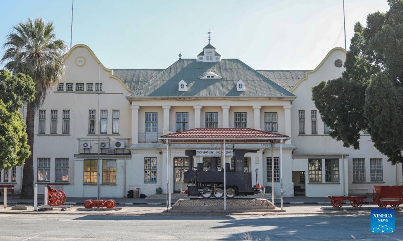 This photo taken on July 4, 2026 shows a railway station in Windhoek, capital of Namibia. (Xinhua/Lin Jing)

