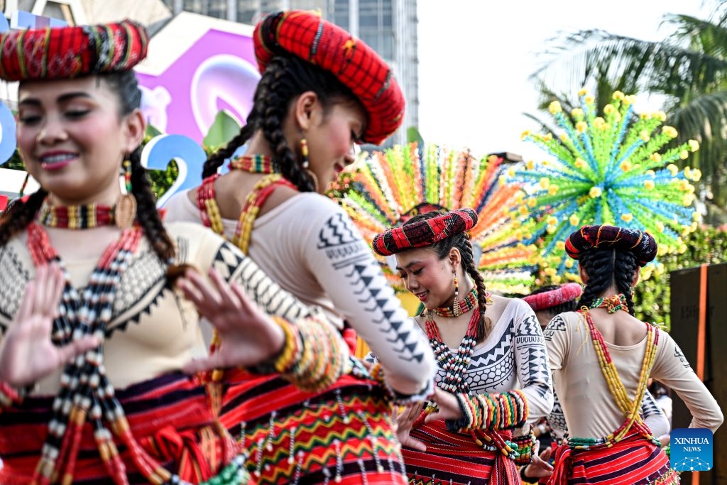 Participants perform a traditional Filipinos dance during the Jakarta World FolkFest 2026 in Jakarta, Indonesia, on July 5, 2026. The international folk arts and cultural festival promotes cultural exchange, international friendship, and the preservation of folk traditions. (Photo: Xinhua)