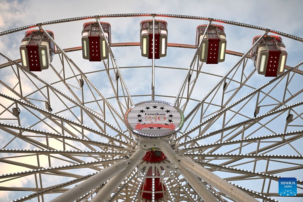 This photo taken on June 27, 2026 shows a Ferris wheel at the Great American State Fair in Washington, D.C., the United States. (Photo: Xinhua)