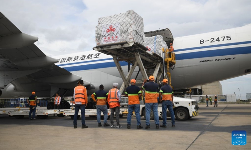 The first batch of emergency humanitarian relief supplies provided by the Chinese government to Venezuela arrives at Simon Bolivar International Airport in Maiquetia, near the Venezuelan capital Caracas, July 6, 2026. On the night of June 24, Venezuela was hit by its strongest earthquakes in more than a century, with two powerful quakes above magnitude 7 striking within one minute. The quakes have so far killed 3,342 people and injured 16,740. (Photo: Xinhua)