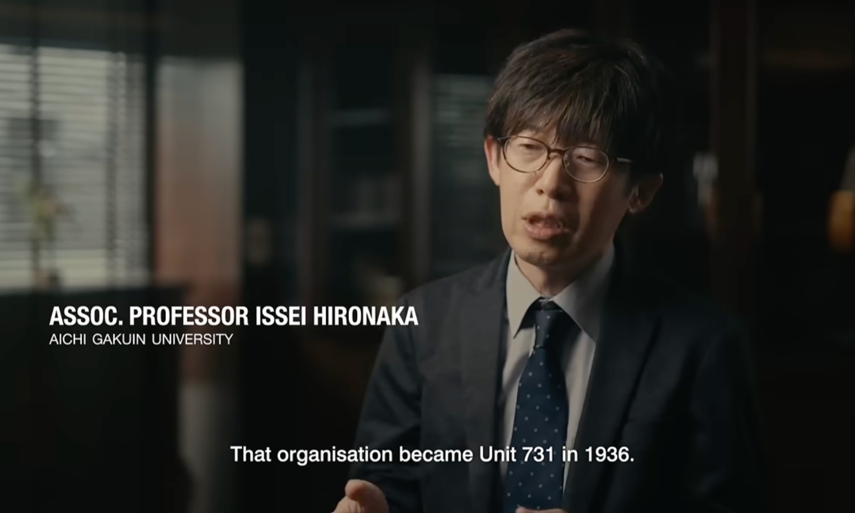 Issei Hironaka, an associate professor from Aichi Gakuin University in Japan, in CAN documentary on Unit 731 Photo: Screenshot of Inside Unit 731: Japan's Secret Human Experiments