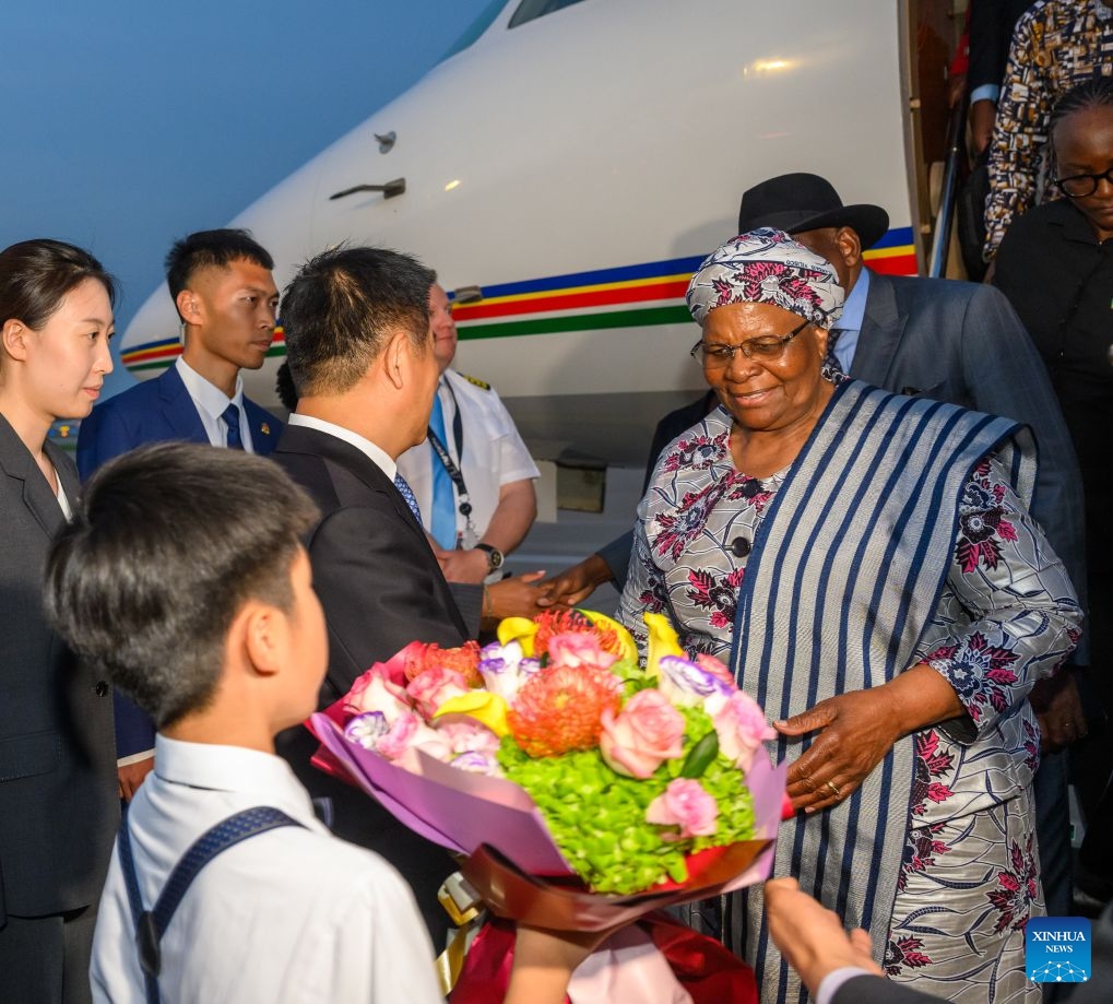 President Netumbo Nandi-Ndaitwah of the Republic of Namibia arrives in Beijing, capital of China, July 8, 2026. Namibian President Netumbo Nandi-Ndaitwah arrived here on Wednesday during a state visit to China from July 5 to 11. (Xinhua/Jin Liangkuai)