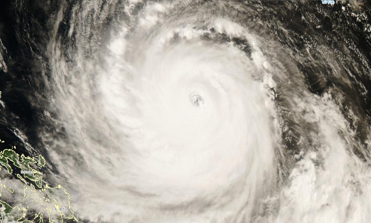 Satellite image of Super Typhoon Bavi Photo: Weather China
