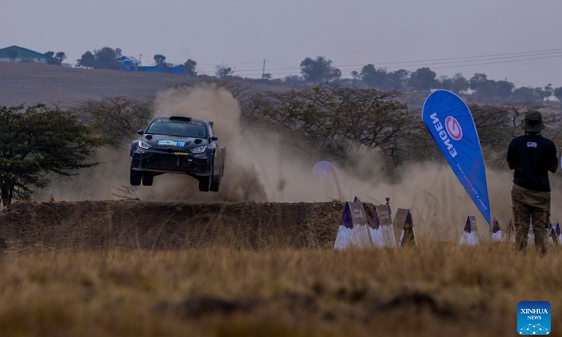 Huwel Ahmed and his co-driver Solanki Roheet from Tanzania race during the Rwanda Mountain Gorilla Rally in Bugesera, Rwanda, July 12, 2026. The Rwanda Mountain Gorilla Rally is one of four official rounds of the 2026 FIA African Rally Championship. (Photo by Cyril Ndegeya/Xinhua)