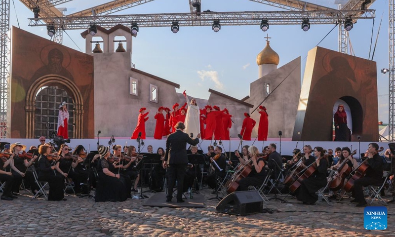 The Russian opera The Maid of Pskov is staged at the 15th St. Petersburg International Opera for All Festival at the Peter and Paul Fortress in St. Petersburg, Russia, July 12, 2026.